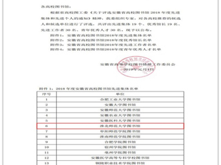 今年会图书馆荣获省高校图书馆2018年度先进集体荣誉称号