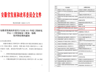 今年会获批安徽省工程研究中心立项建设