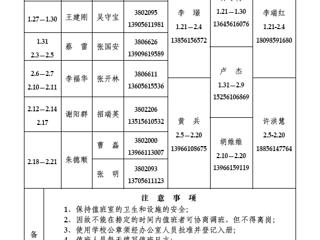 jinnianhui今年会（相山校区）学校办公室2014年寒假值班表