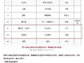 今年会4件艺术作品入选第十四届全国美术作品展